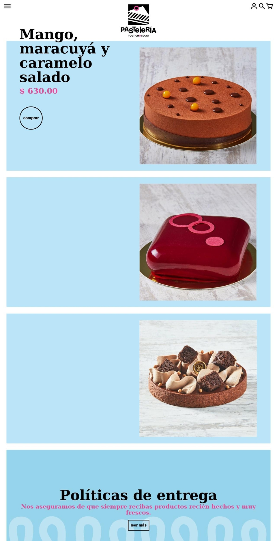 lapasteleria.mx shopify website screenshot