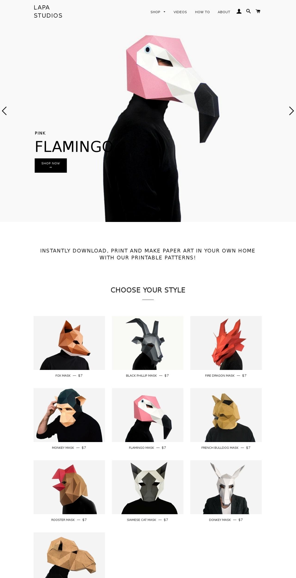 lapastudios.com shopify website screenshot