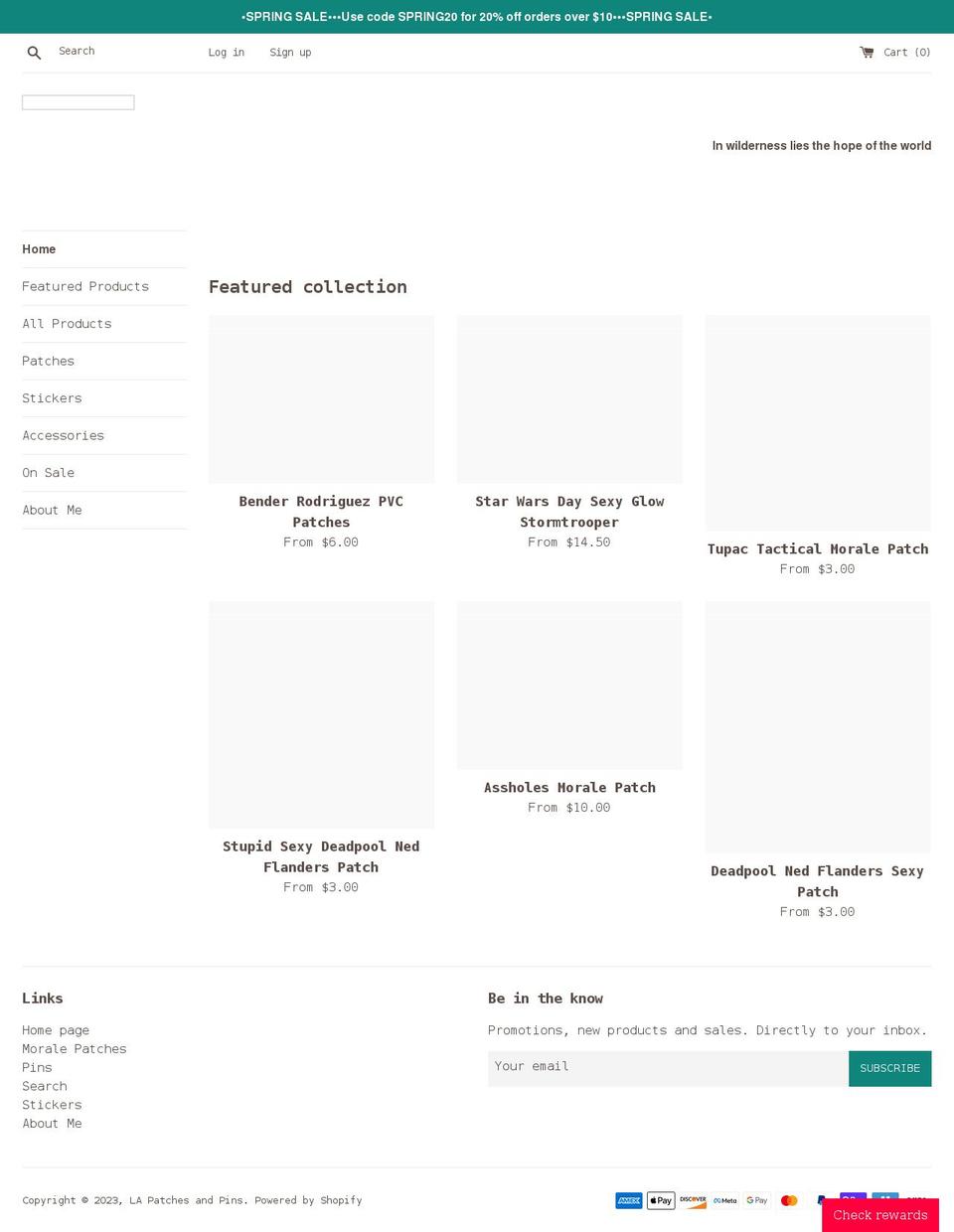 lapatchesandpins.com shopify website screenshot