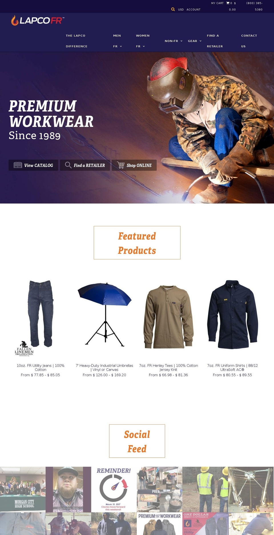Modular Shopify theme site example lapco.com