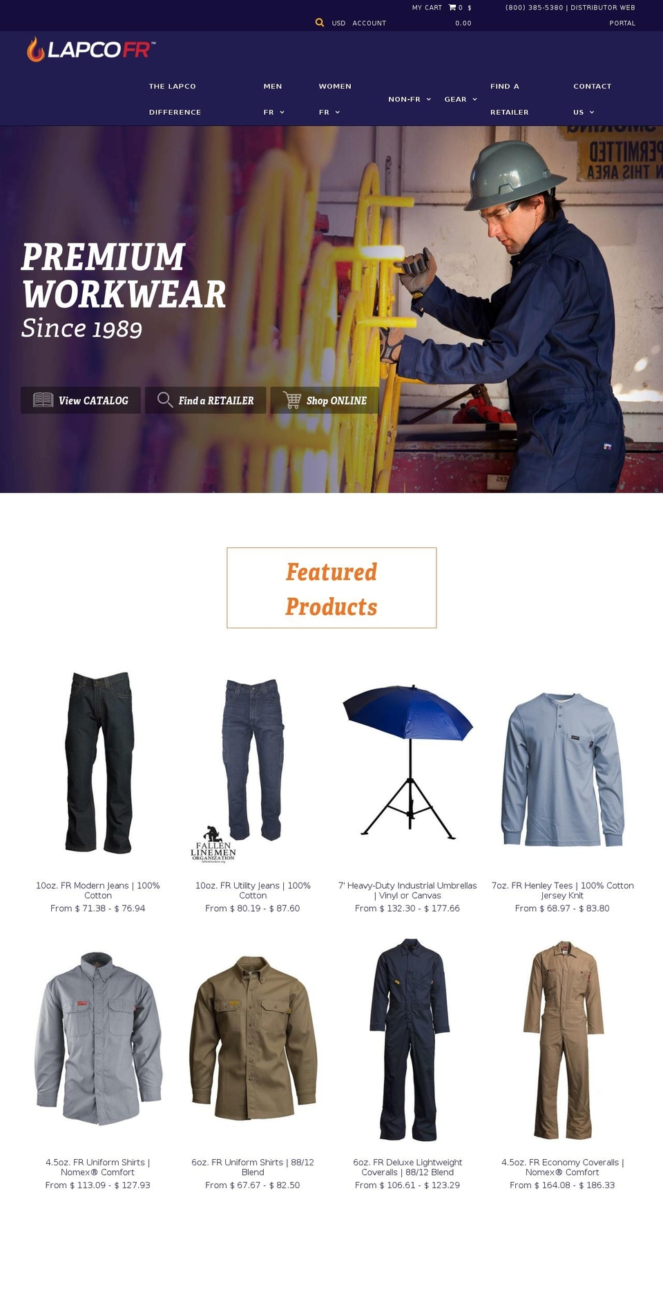lapcomanufacturing.com shopify website screenshot