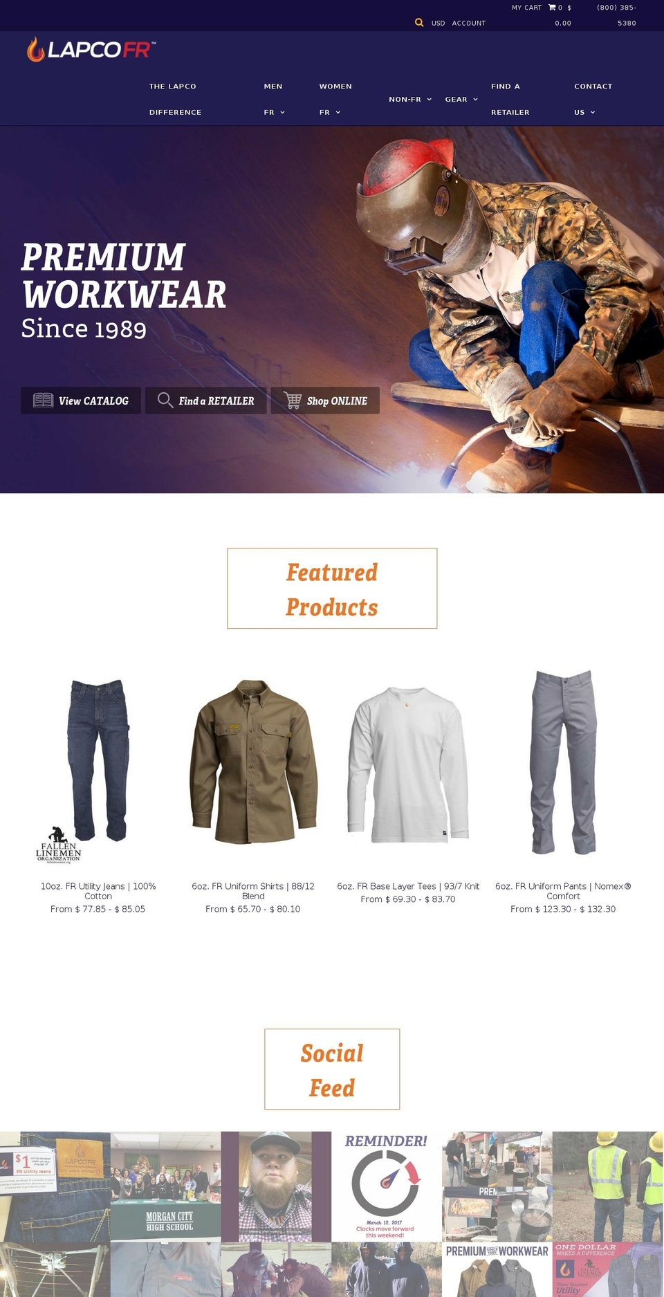 lapcomfg.com shopify website screenshot