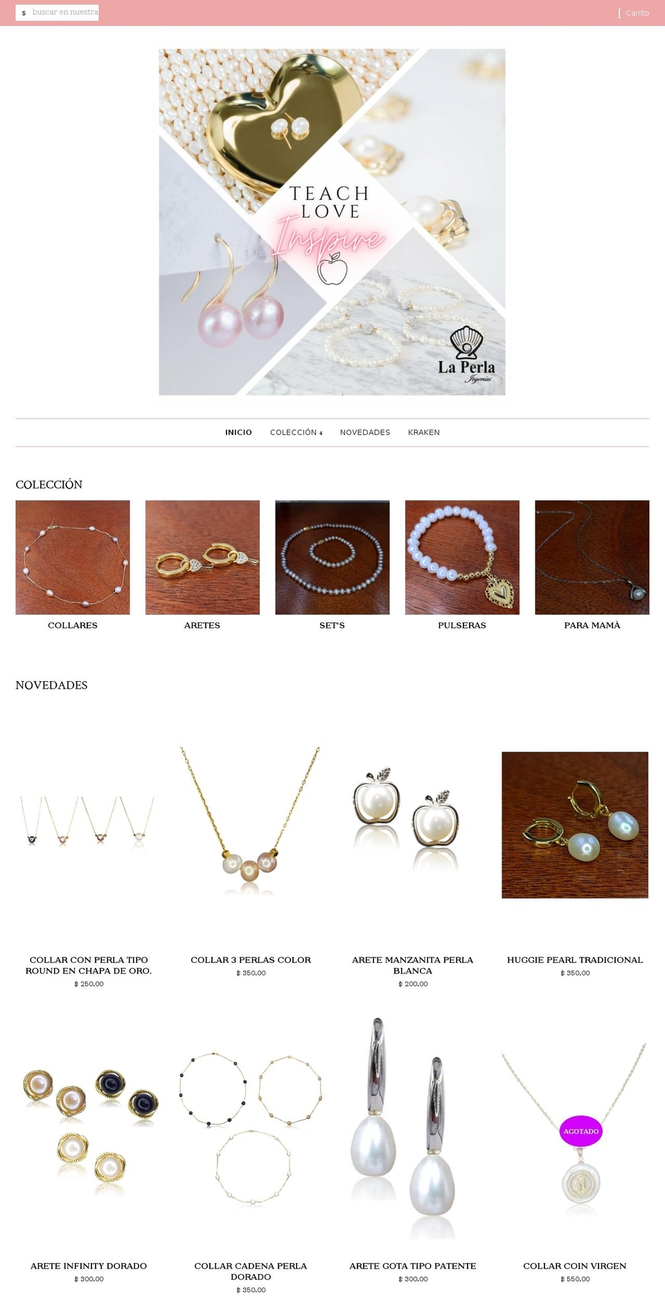 laperlajoyeriasonline.com — Shopify storefront screenshot