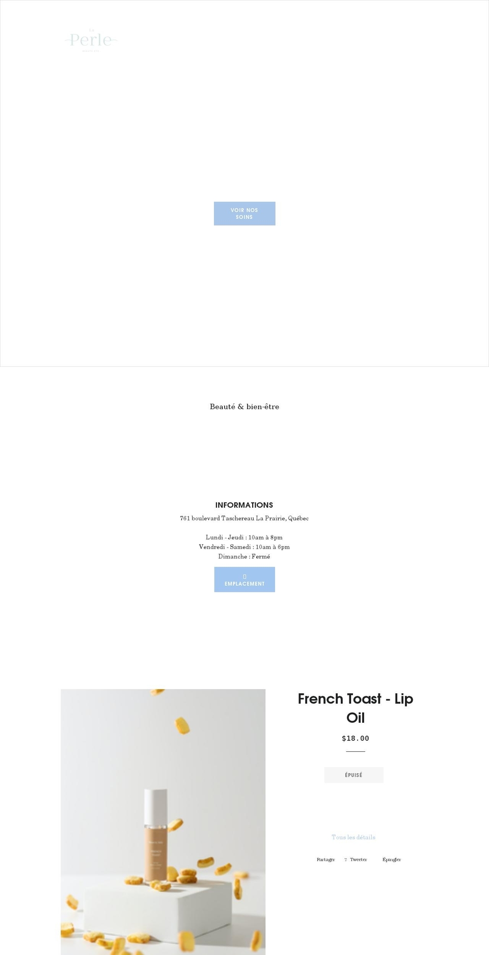 laperlebeaute.com shopify website screenshot