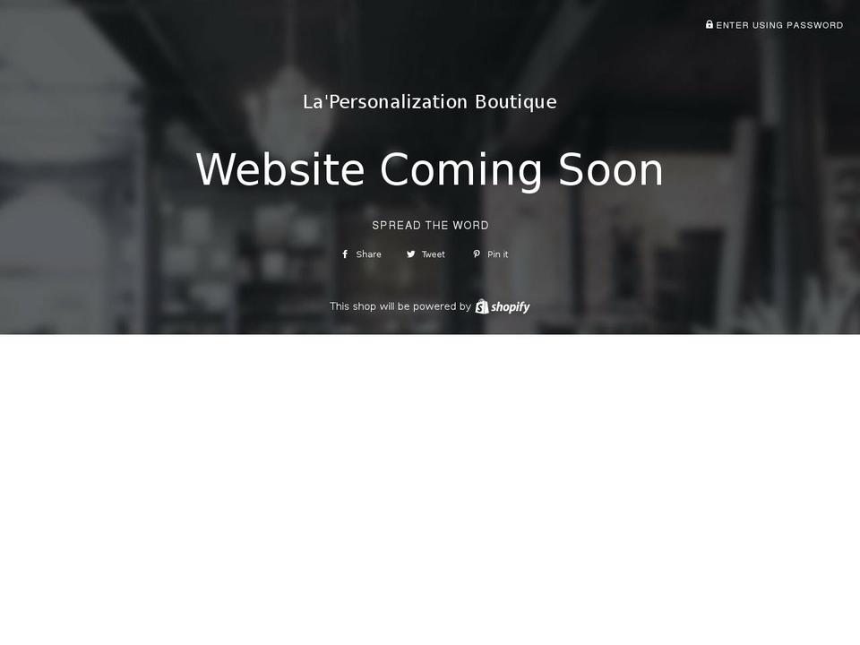 lapersonalizationboutique.net shopify website screenshot