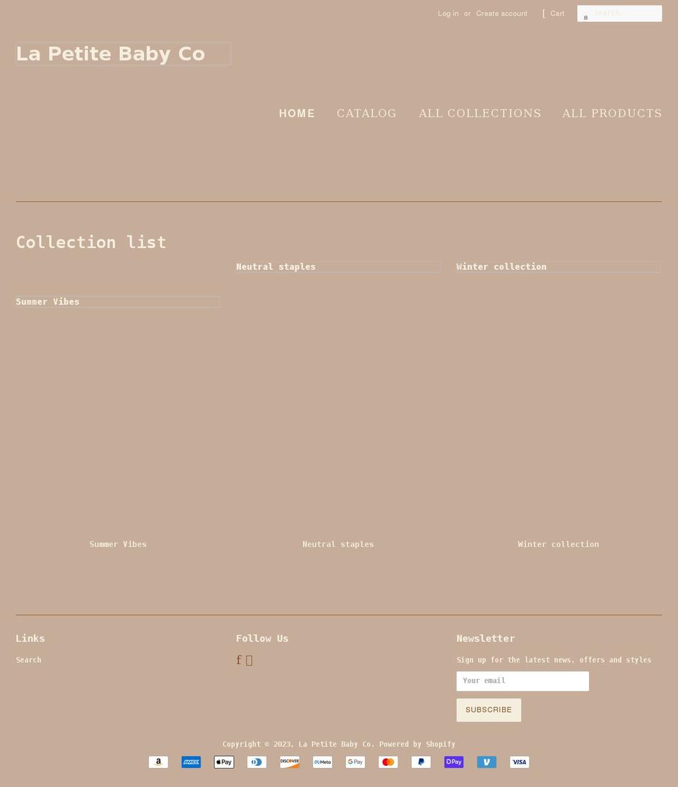lapetitebabyco.com shopify website screenshot