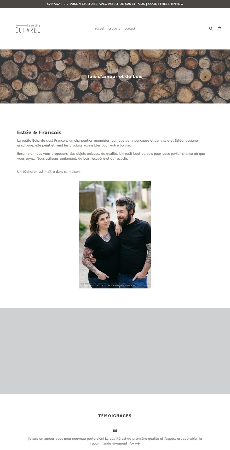 lapetiteecharde.com — Shopify storefront screenshot