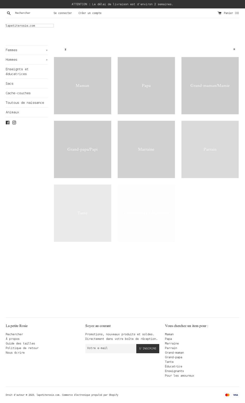 lapetiterosie.com shopify website screenshot