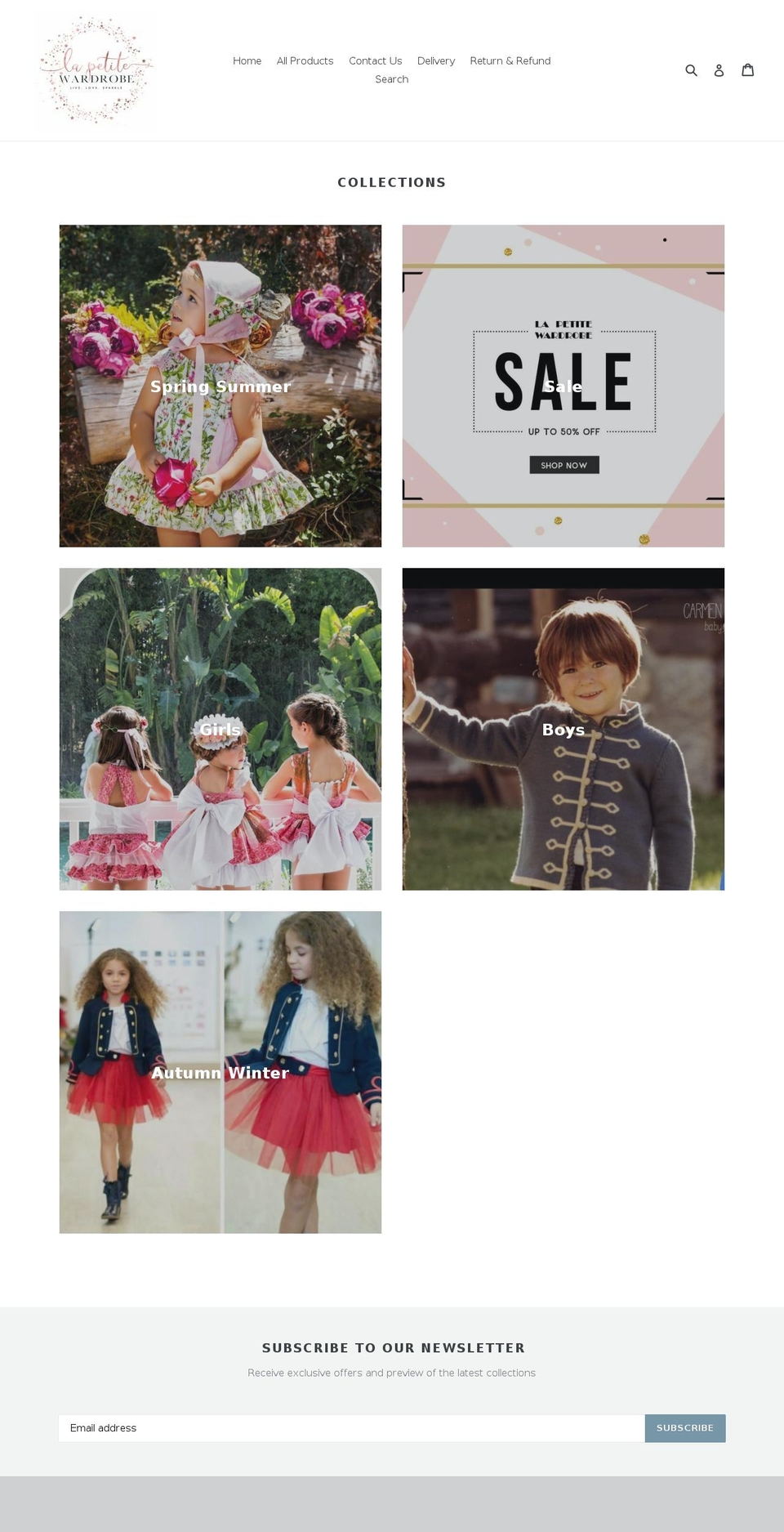lapetitwardrobe.com — Shopify storefront screenshot