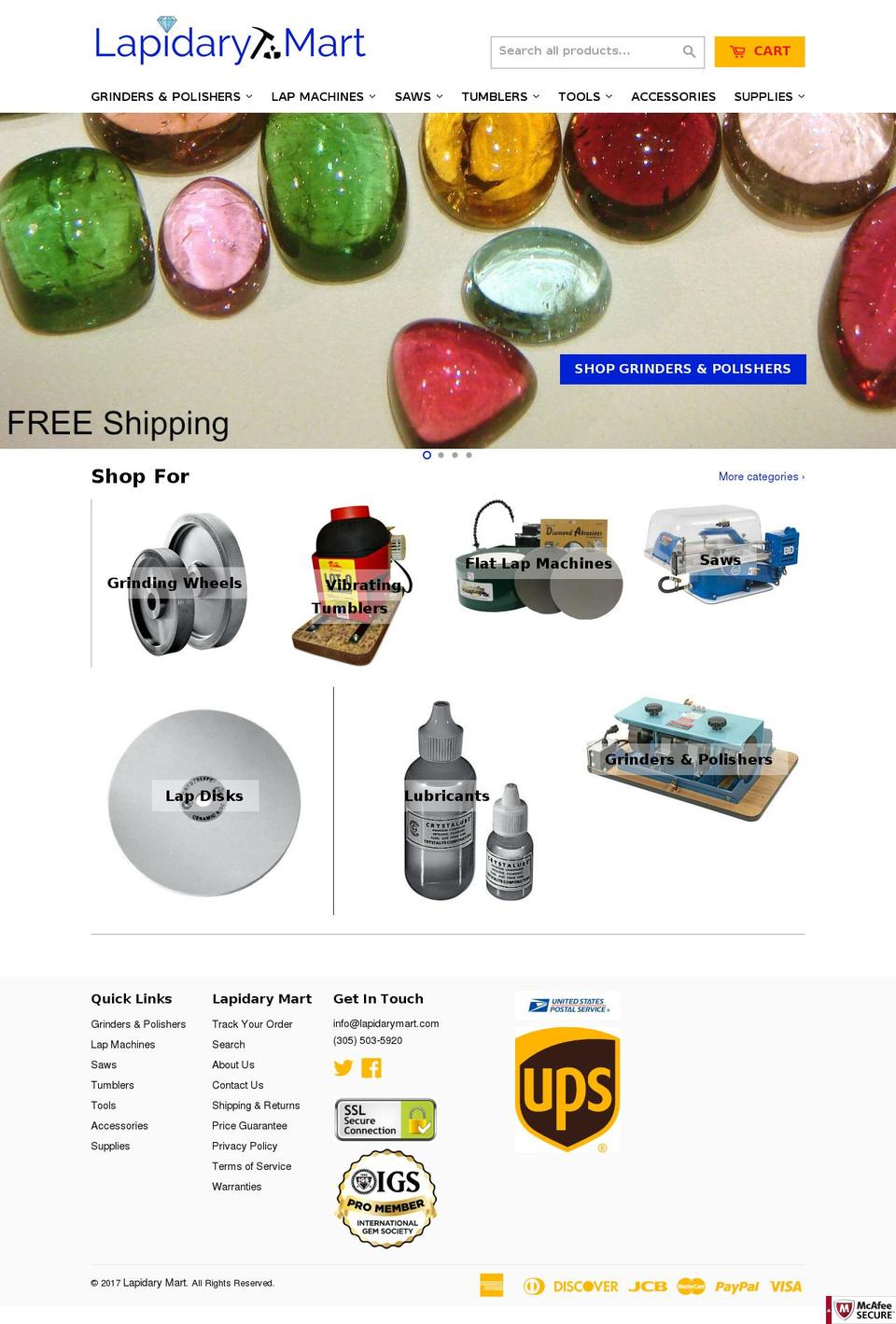 Shoptimized Shopify theme site example lapidarymart.com