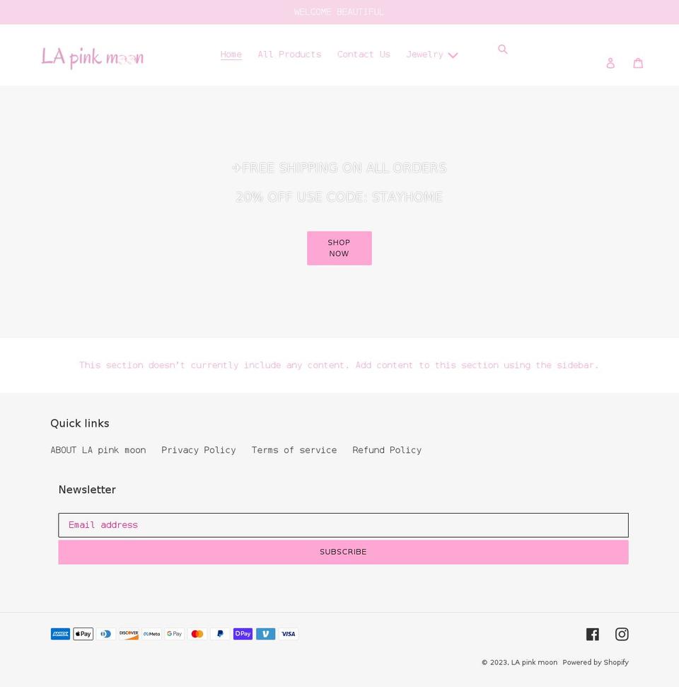 lapinkmoon.com shopify website screenshot