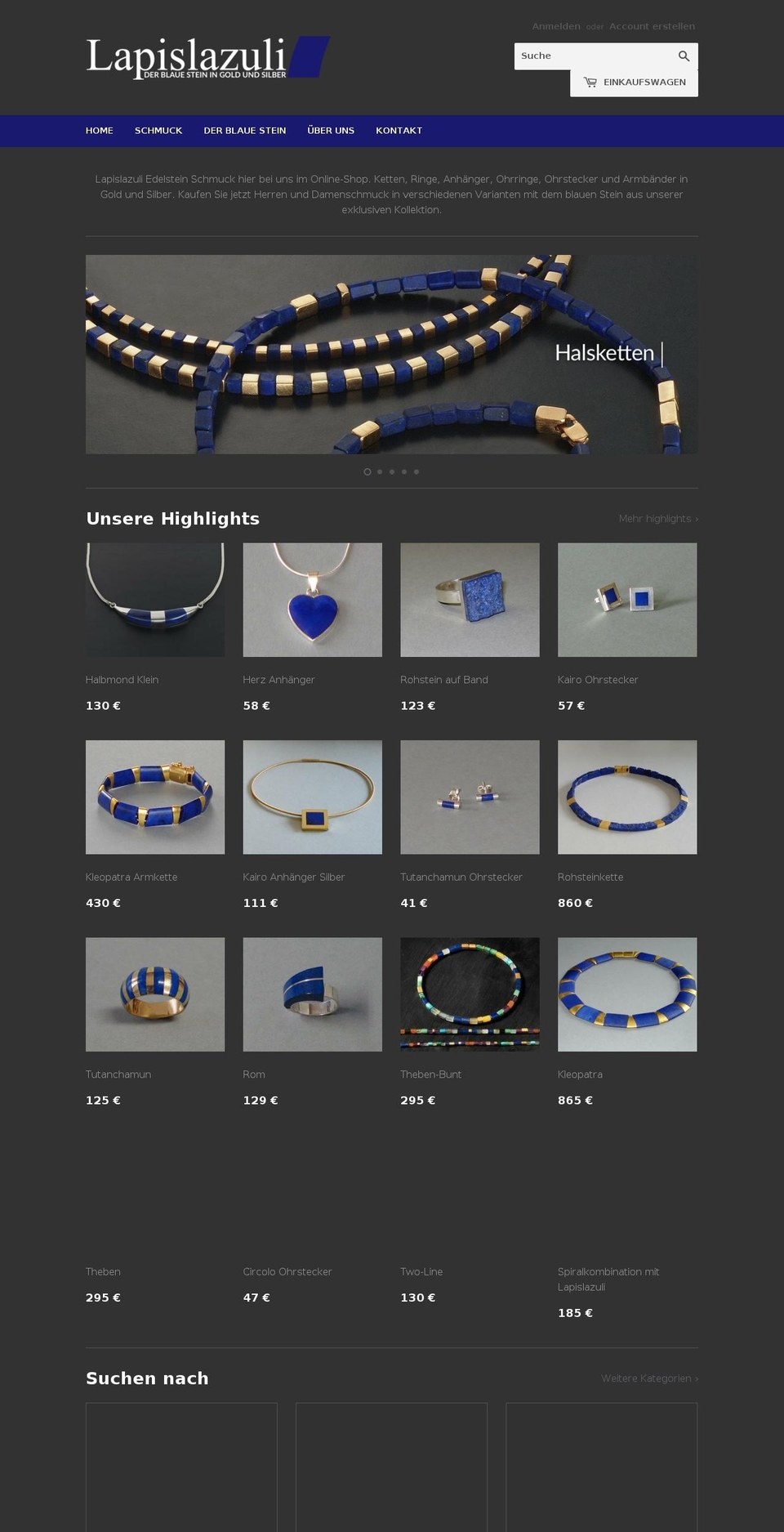 Lapislazuli Shopify theme site example lapislazuli.de