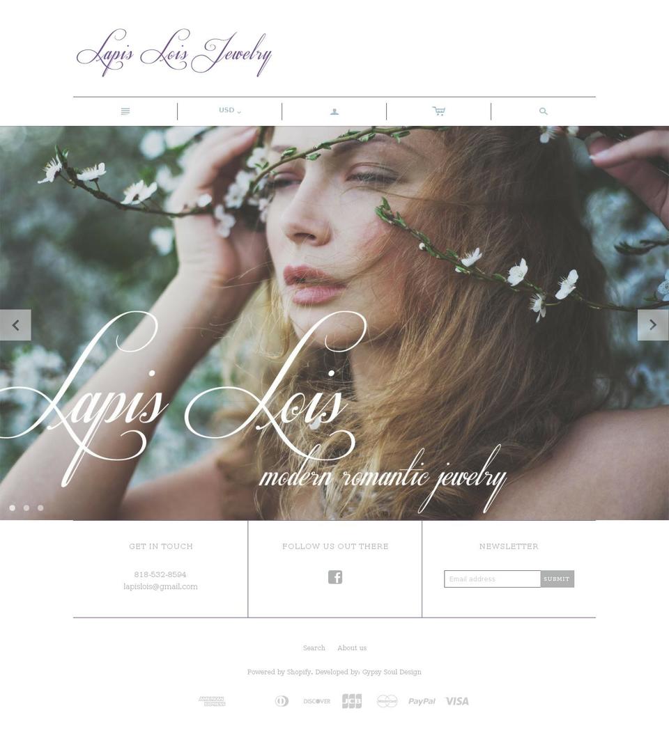 lapisloisjewelry.com shopify website screenshot