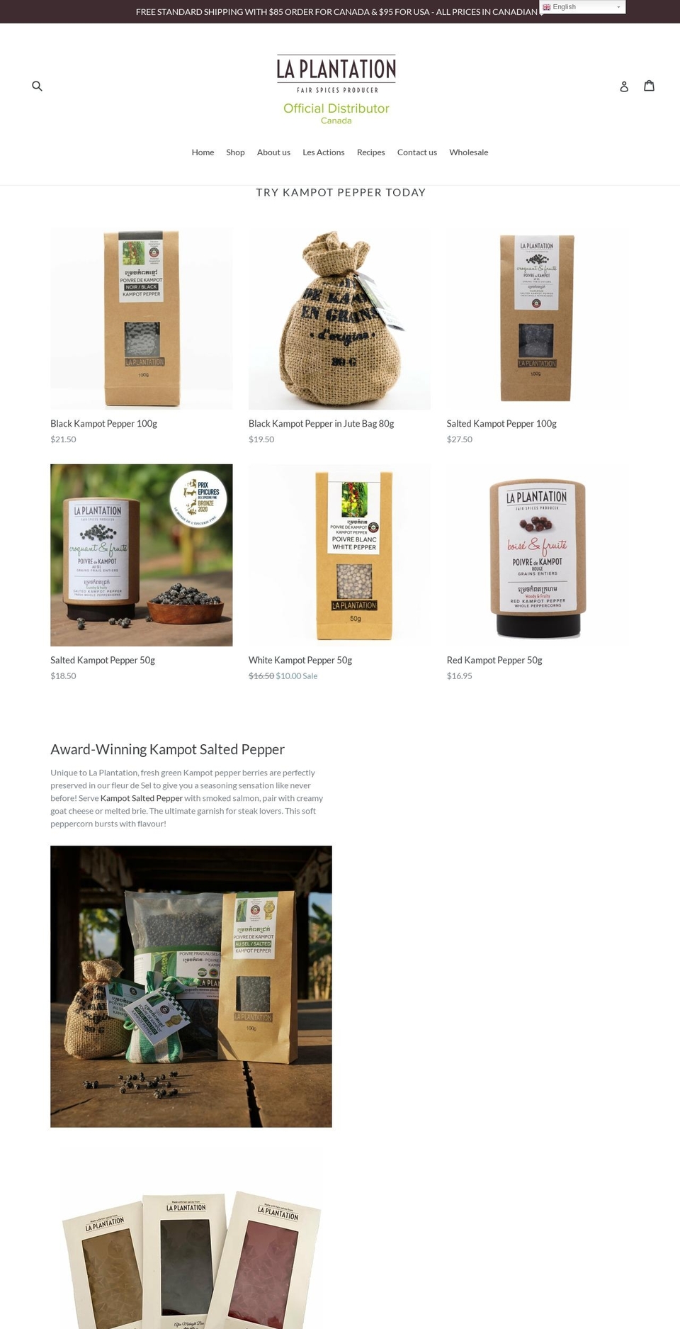 laplantation.ca shopify website screenshot