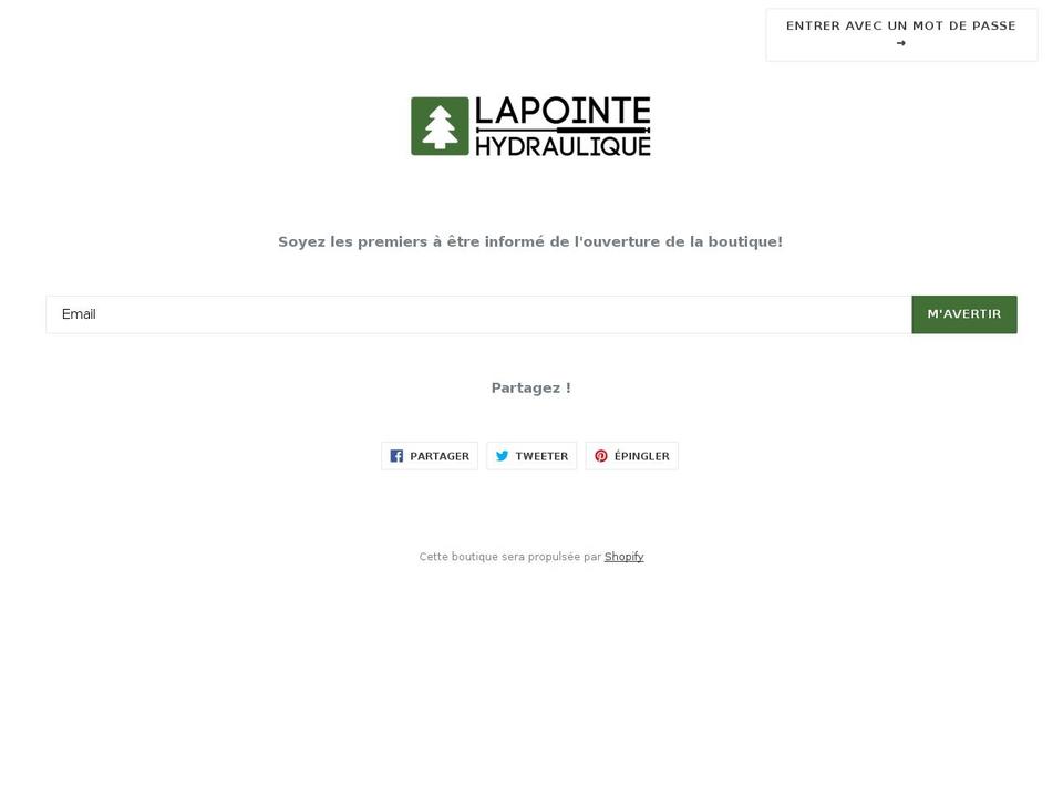 lapointehydraulique.com — Shopify storefront screenshot