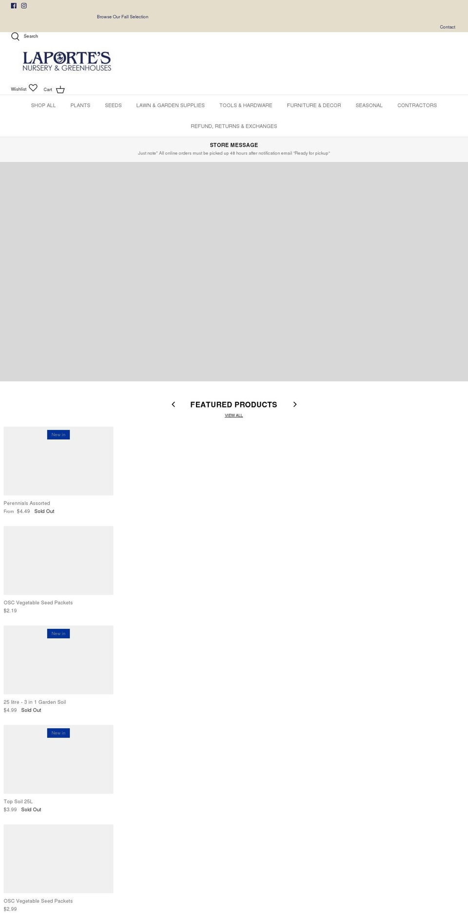 laportesnursery.ca shopify website screenshot