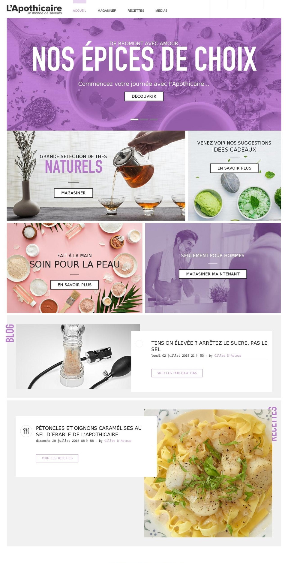 lapothicaire.ca shopify website screenshot