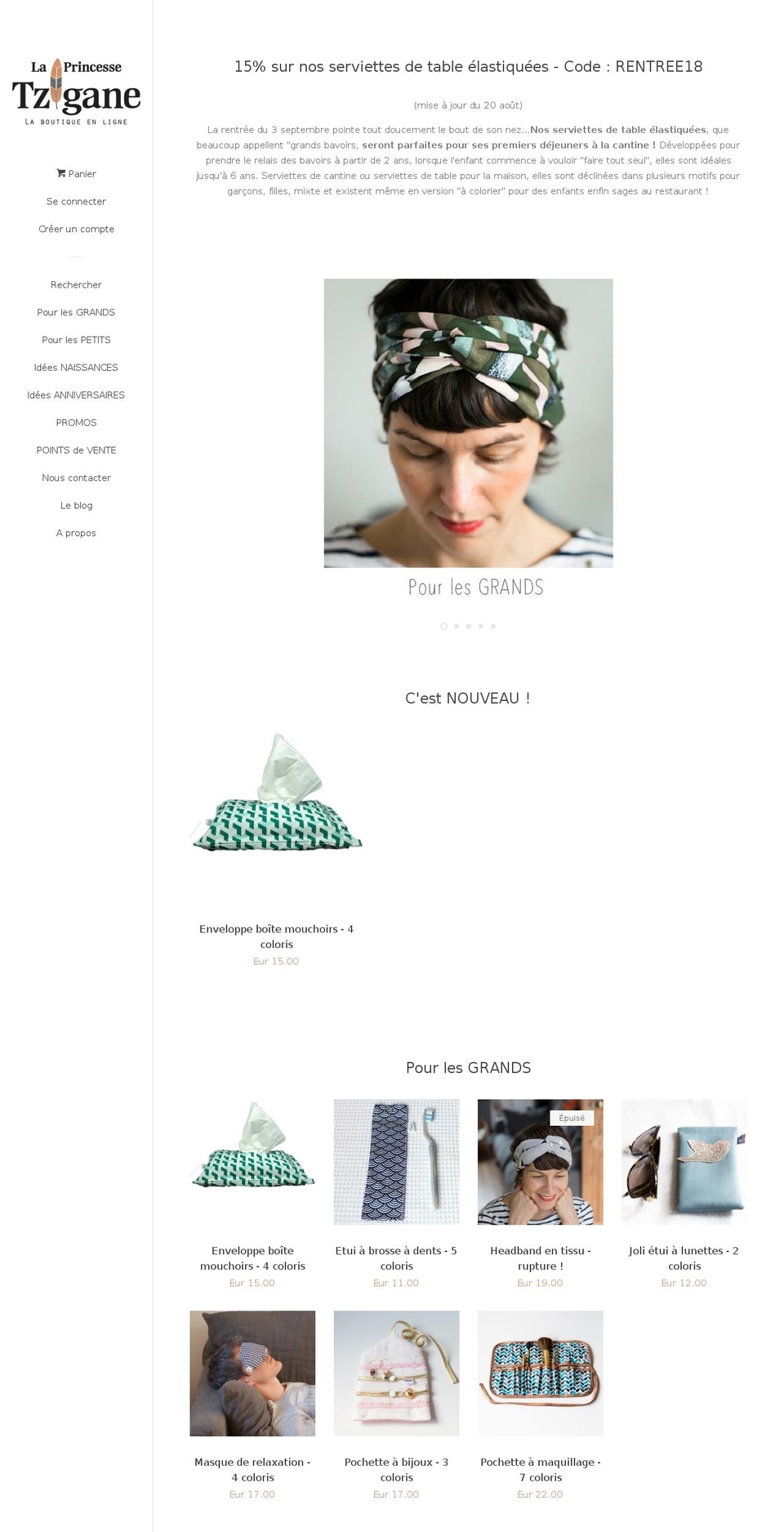 laprincessetzigane.com — Shopify storefront screenshot