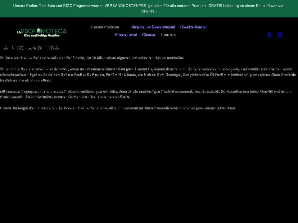 laprofumoteca.ch shopify website screenshot