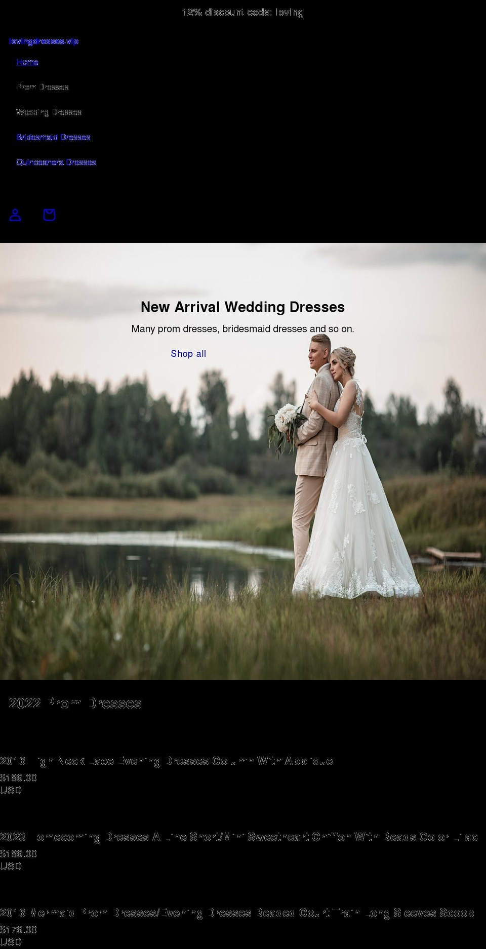 lapromdress.com shopify website screenshot