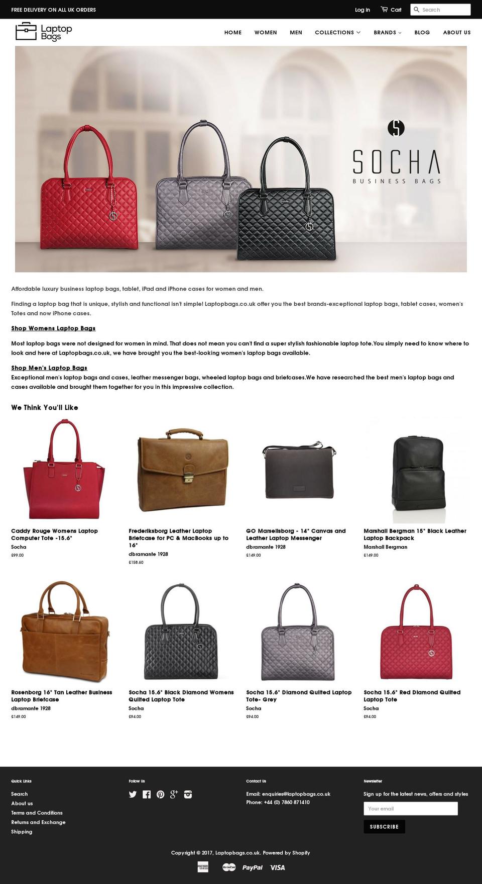 laptopbags.co.uk shopify website screenshot