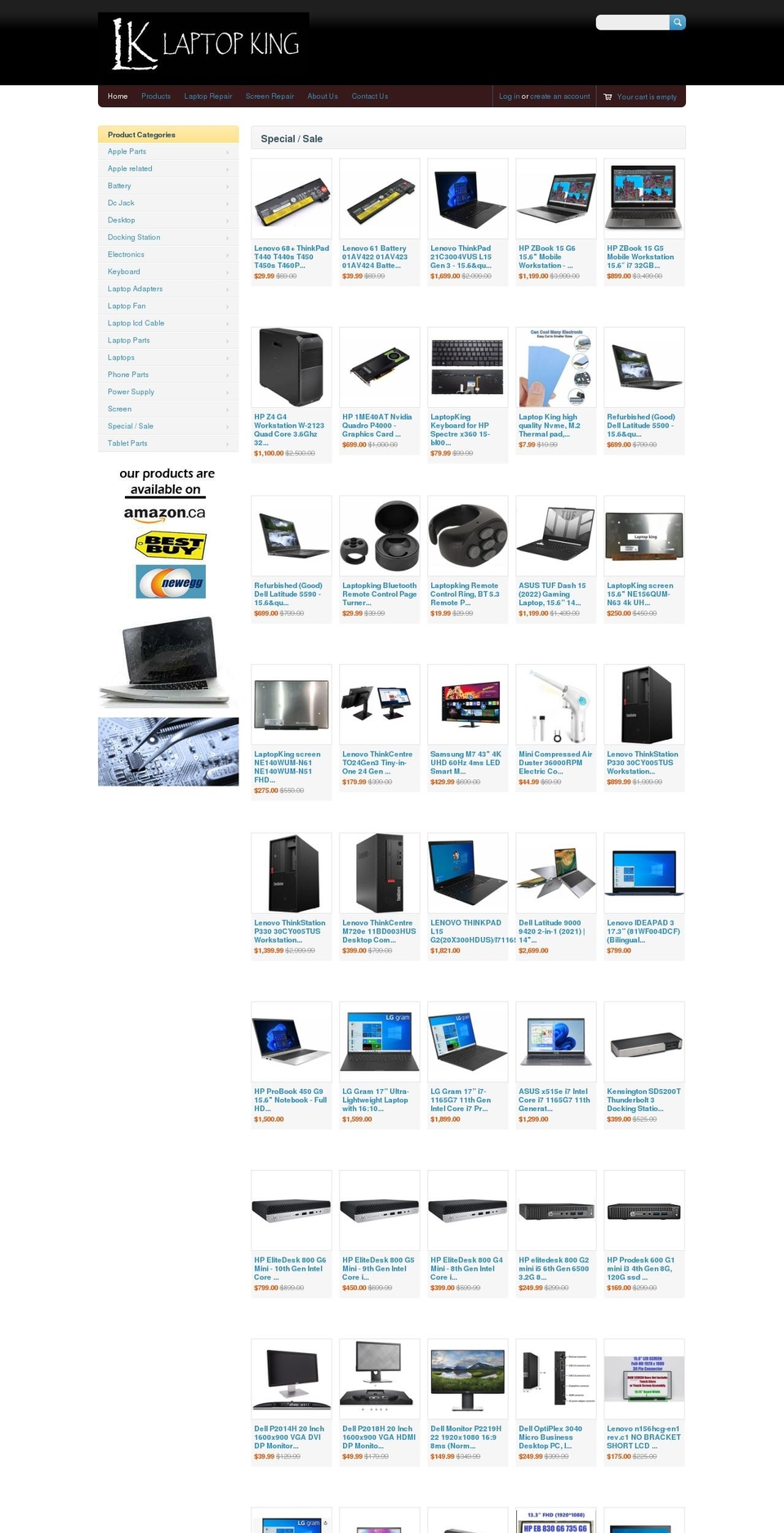 laptopking.ca shopify website screenshot