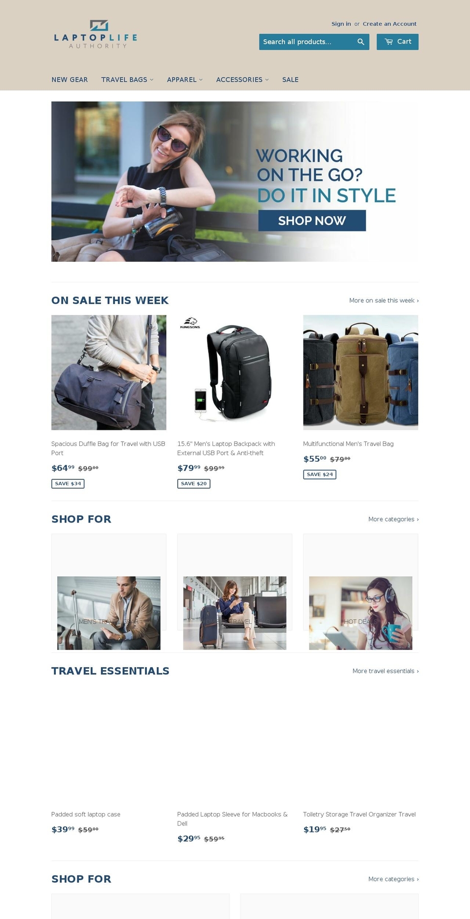 laptoplifeauthority.com — Shopify storefront screenshot