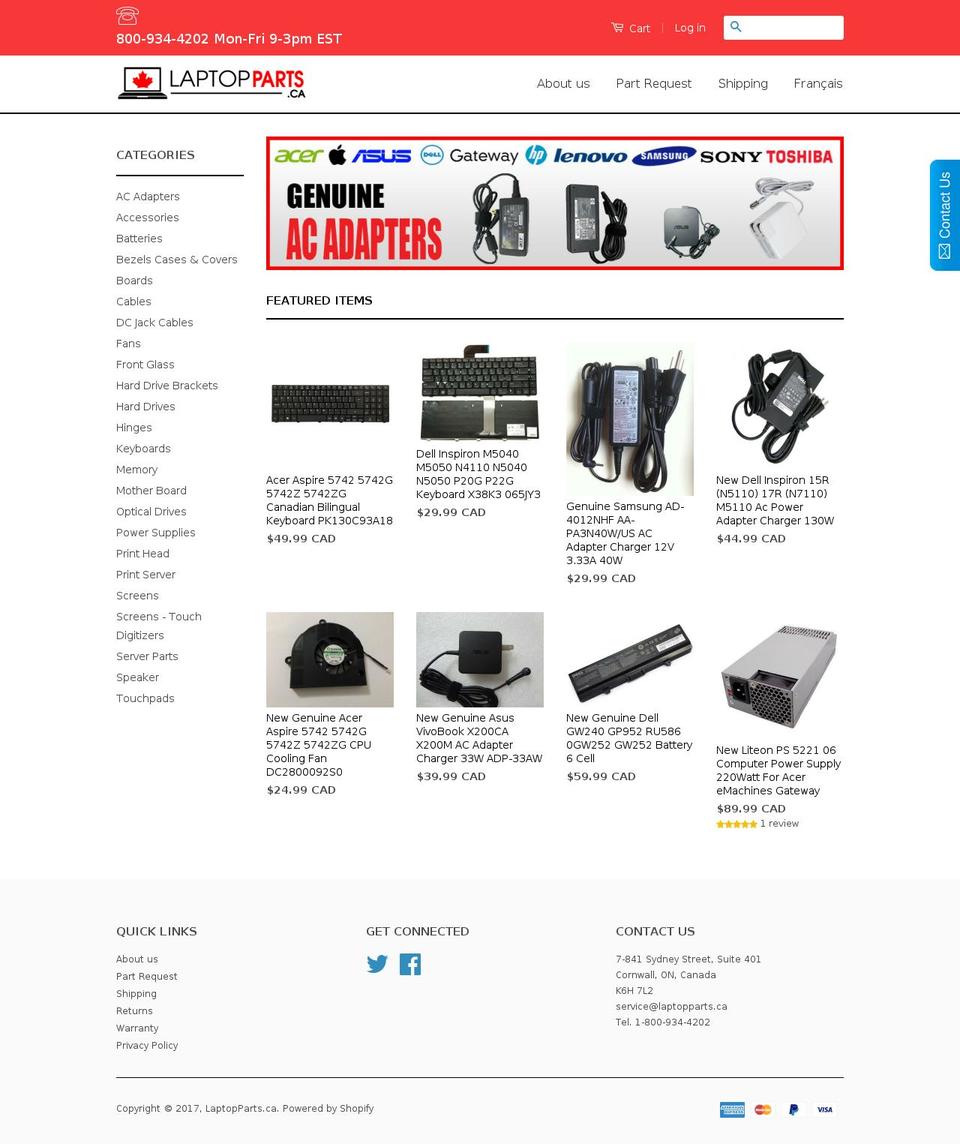 laptoppartsatp | OPTIMIZED Shopify theme site example laptopparts.ca