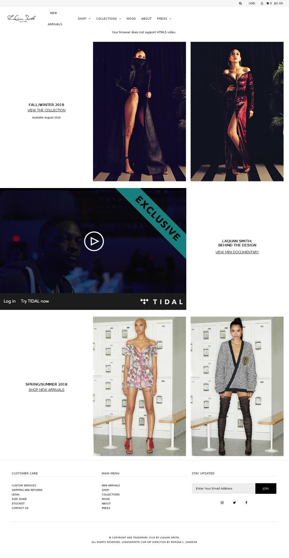 laquansmith.com shopify website screenshot