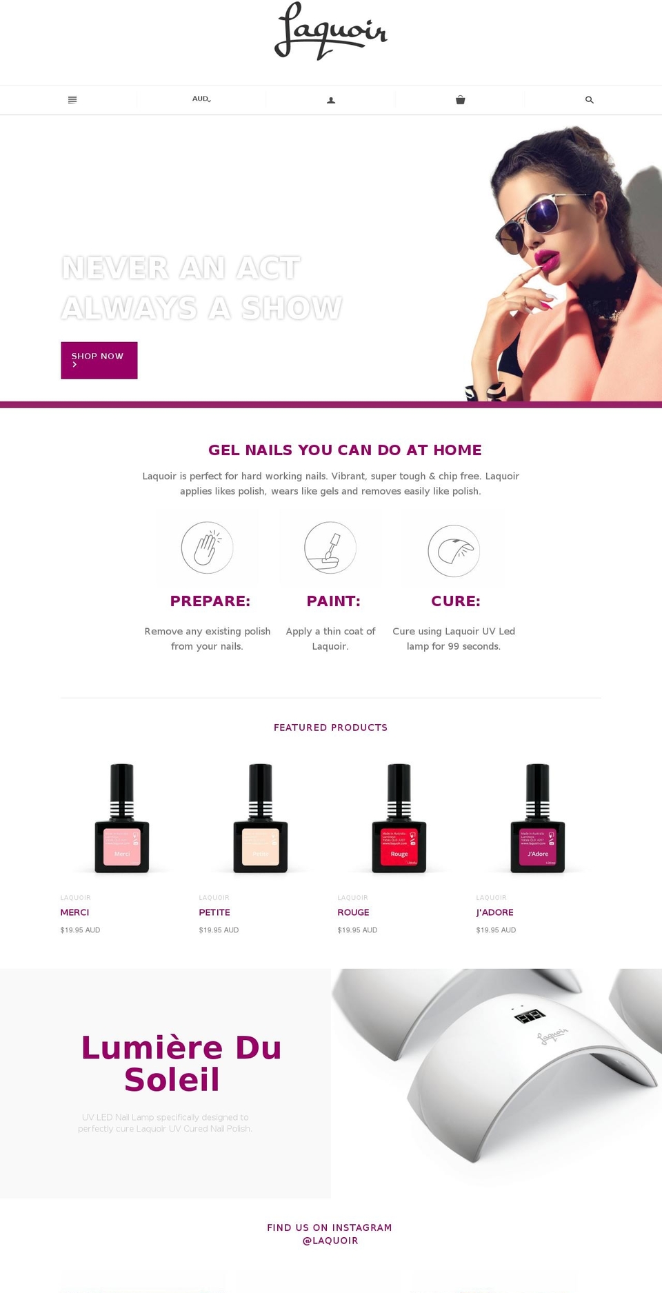 laquoir.com shopify website screenshot