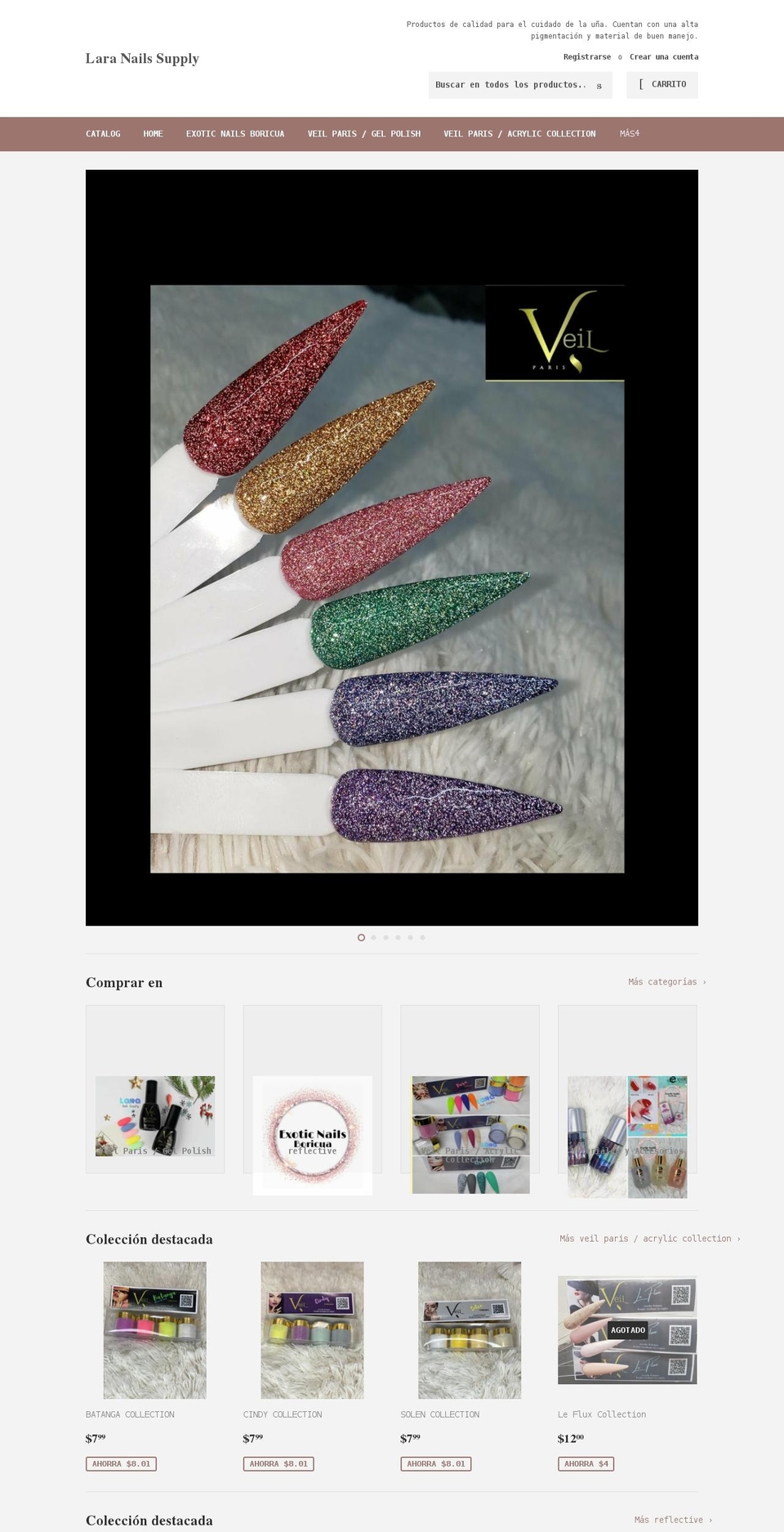 lara-nails-supply.com shopify website screenshot