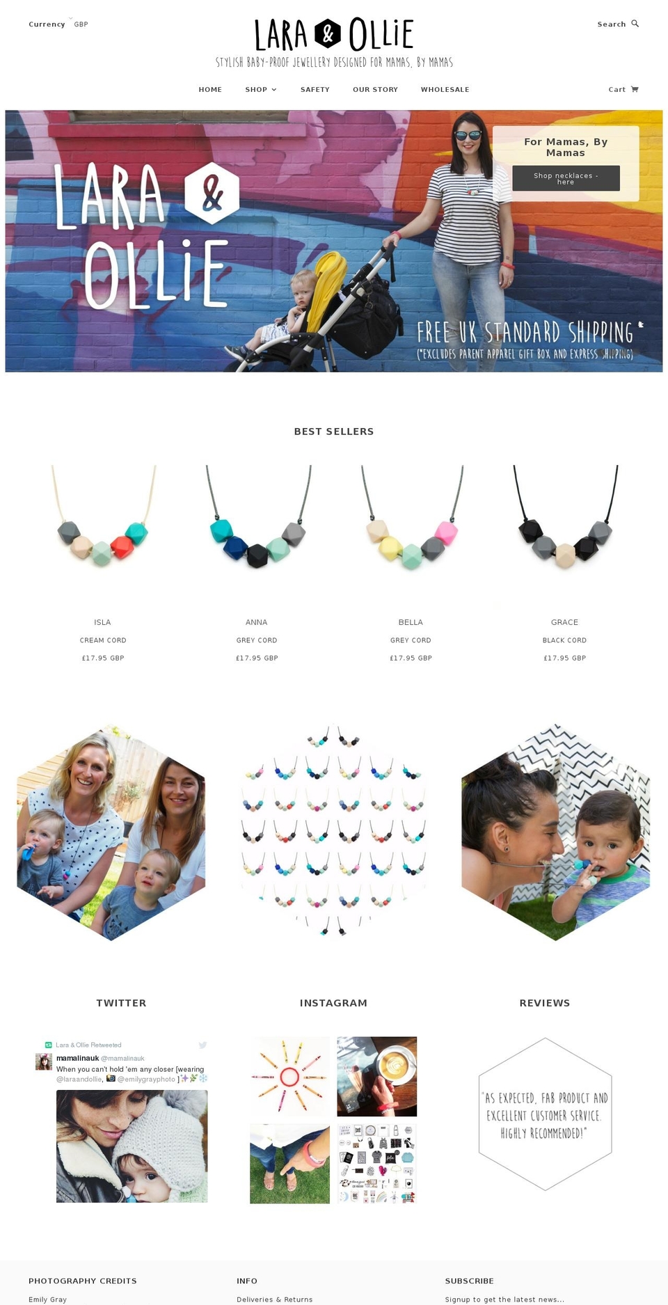 laraandollie.com shopify website screenshot