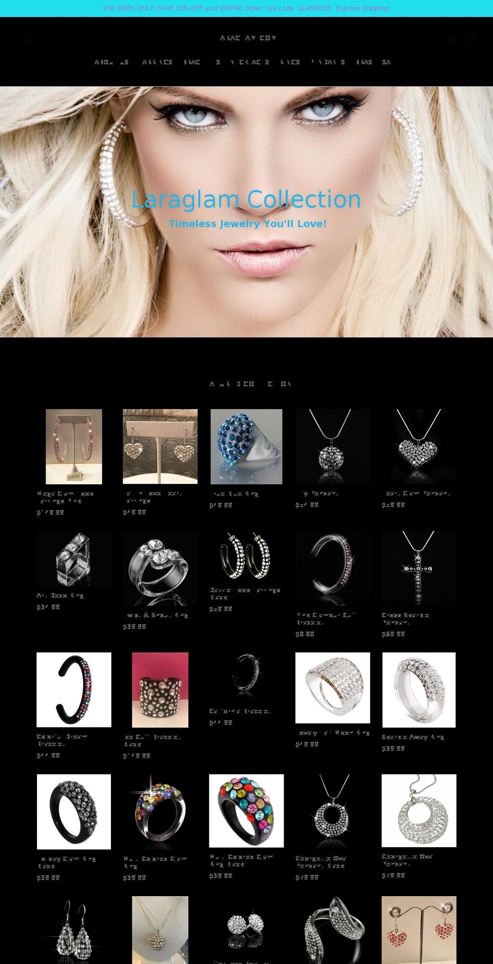 laraglam.com shopify website screenshot