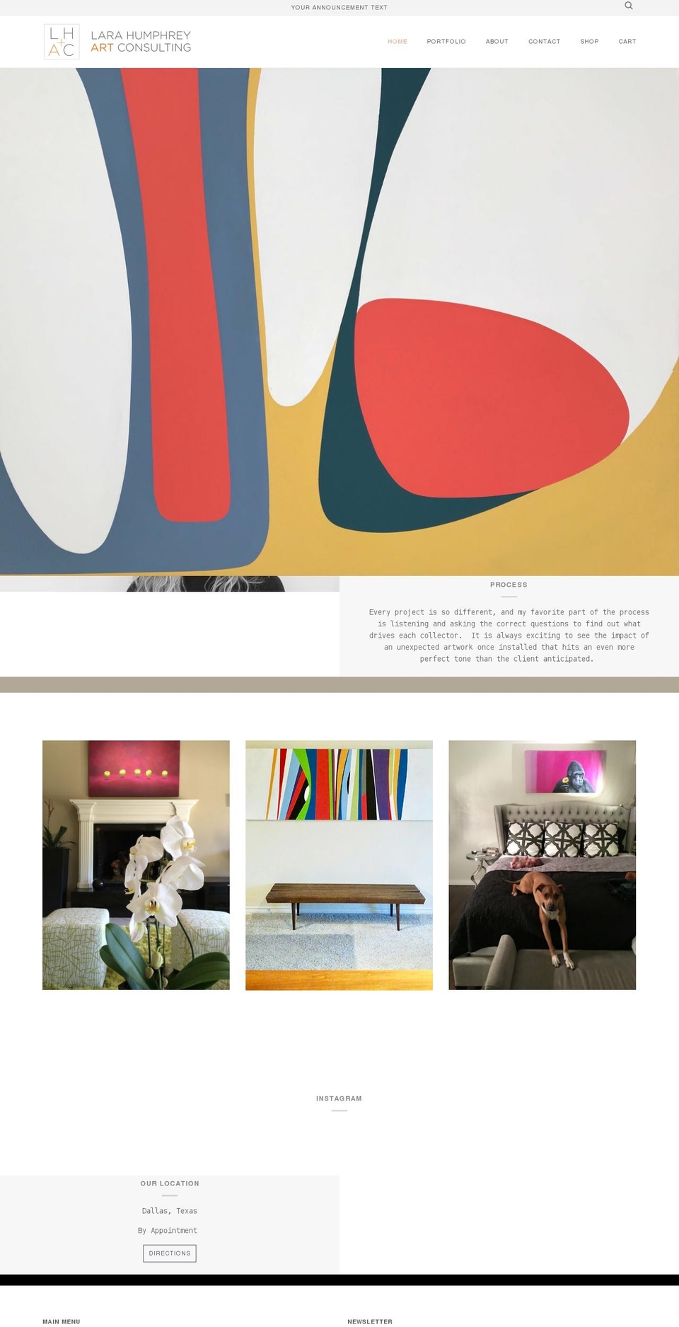 larahumphreyart.com shopify website screenshot