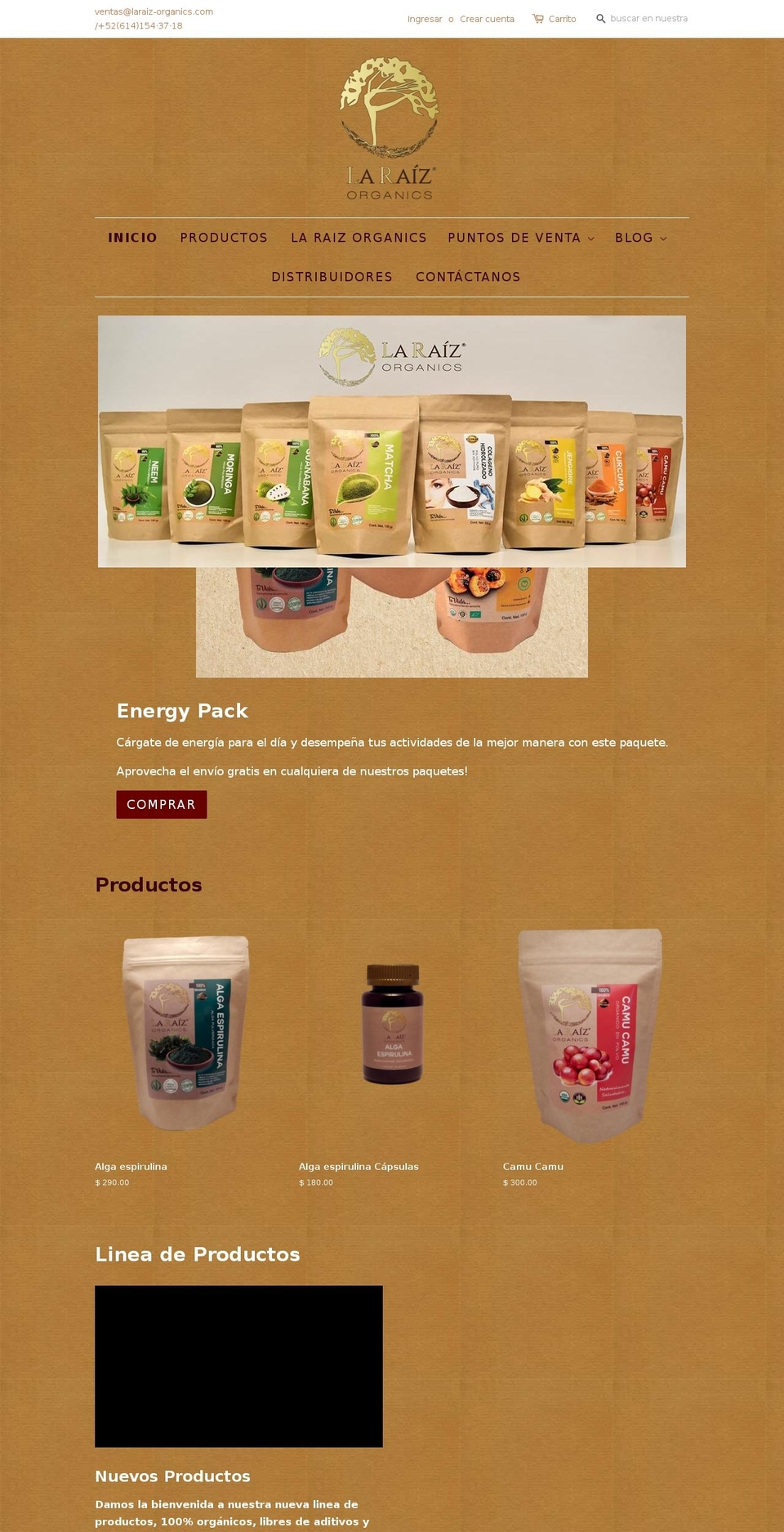 laraizorganics.com — Shopify storefront screenshot