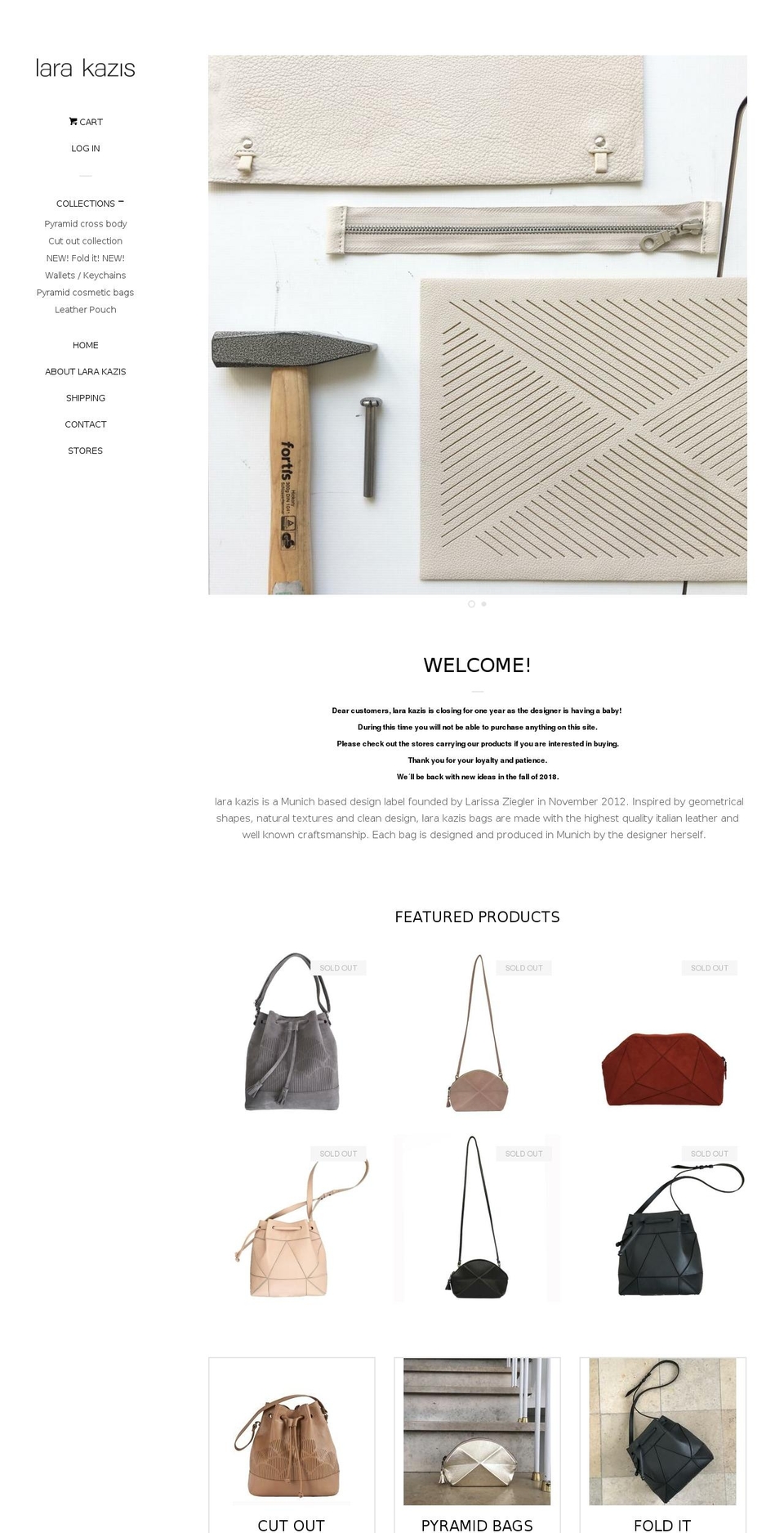larakazis.com — Shopify storefront screenshot