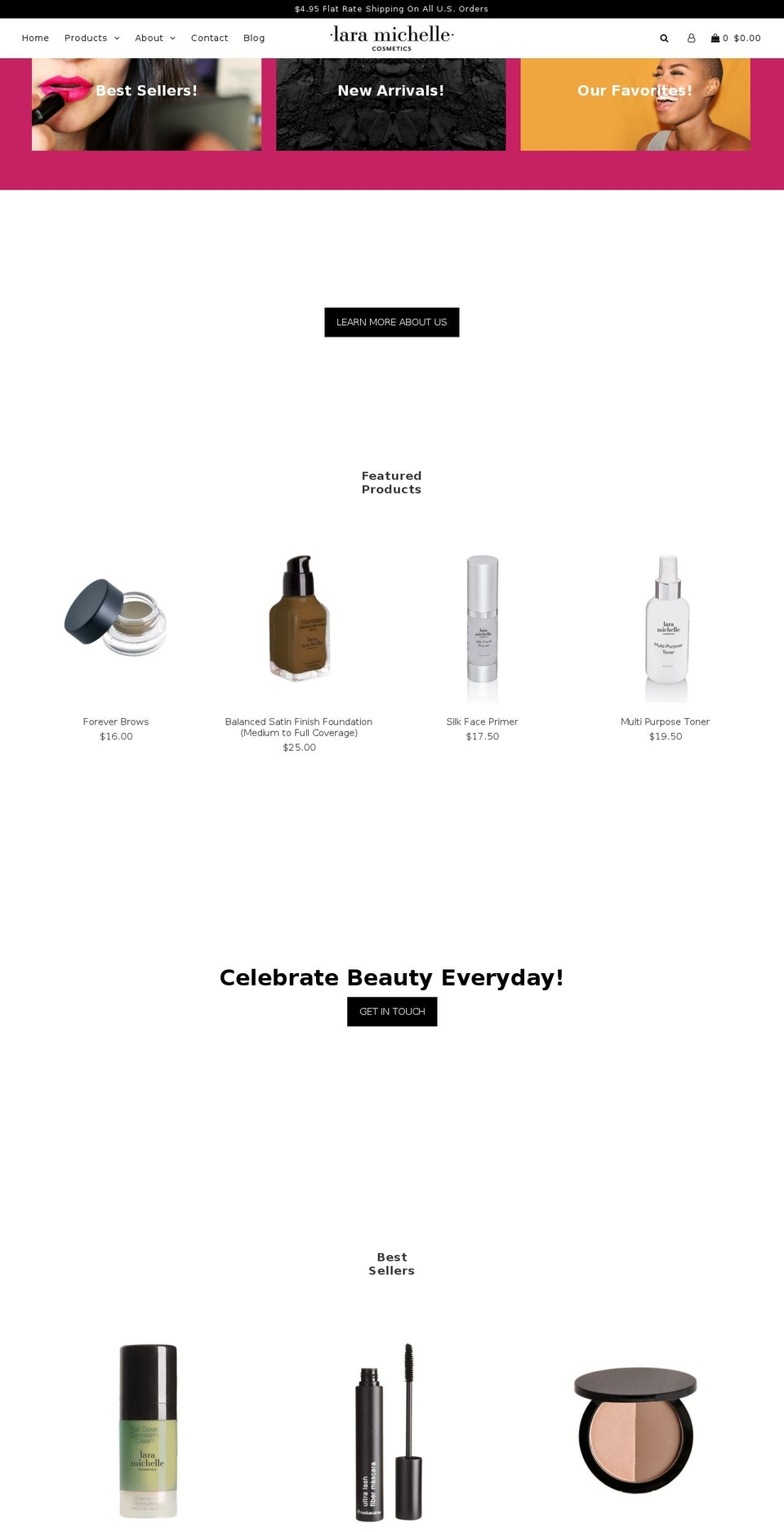 laramichellecosmetics.com shopify website screenshot