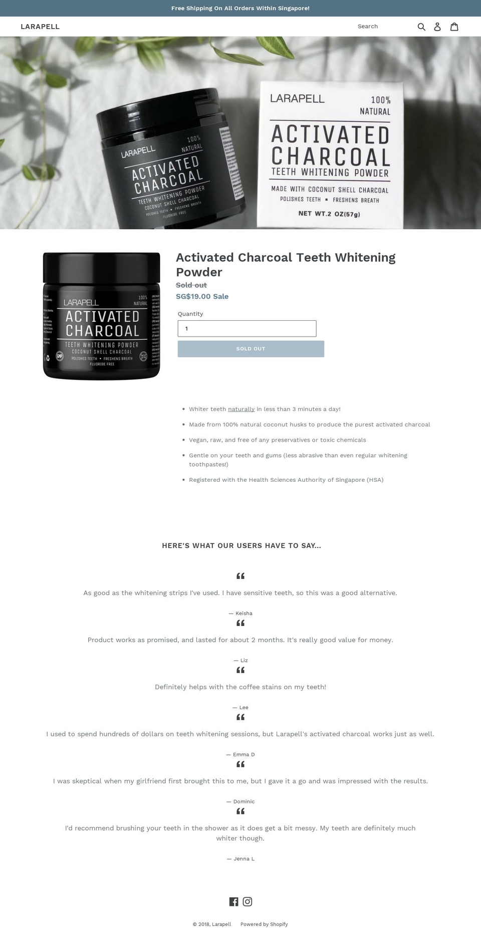 larapell.com — Shopify storefront screenshot