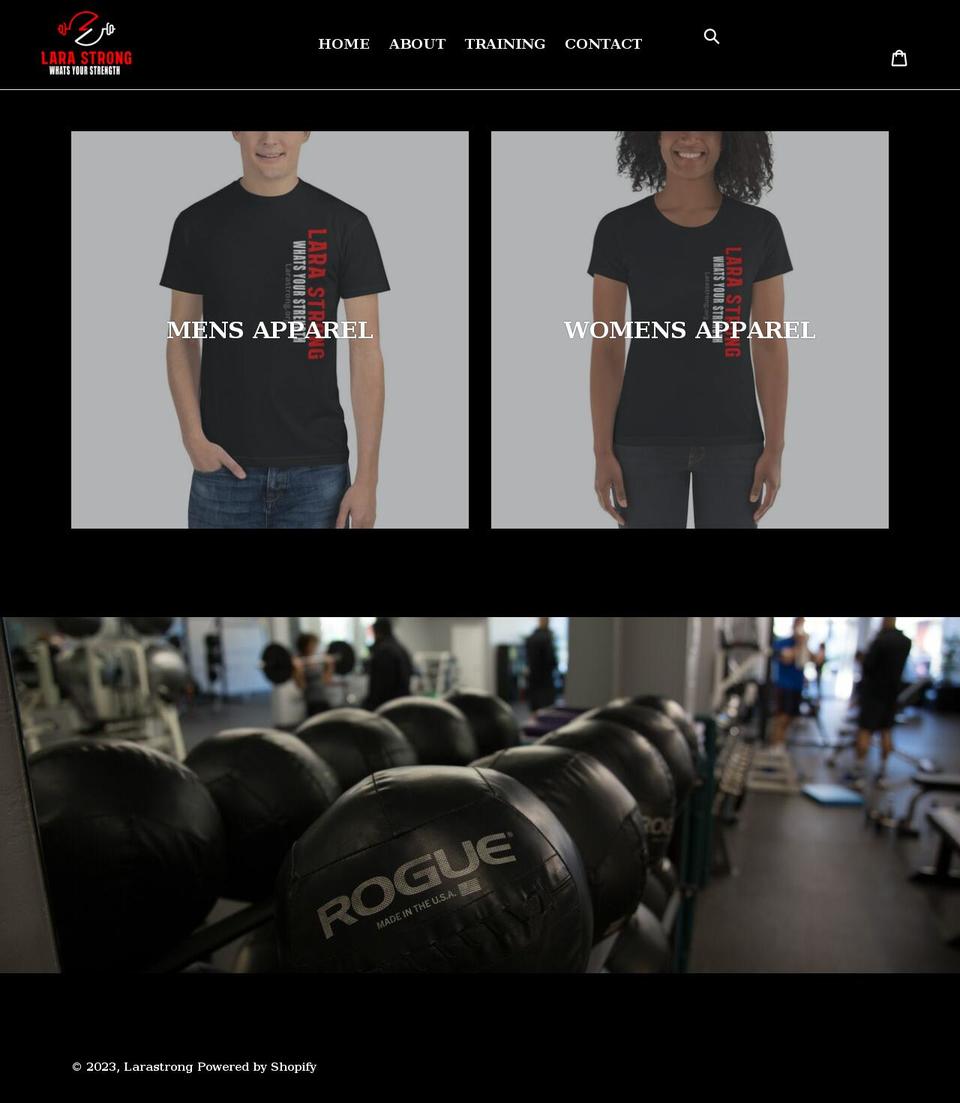 larastrong.shop shopify website screenshot