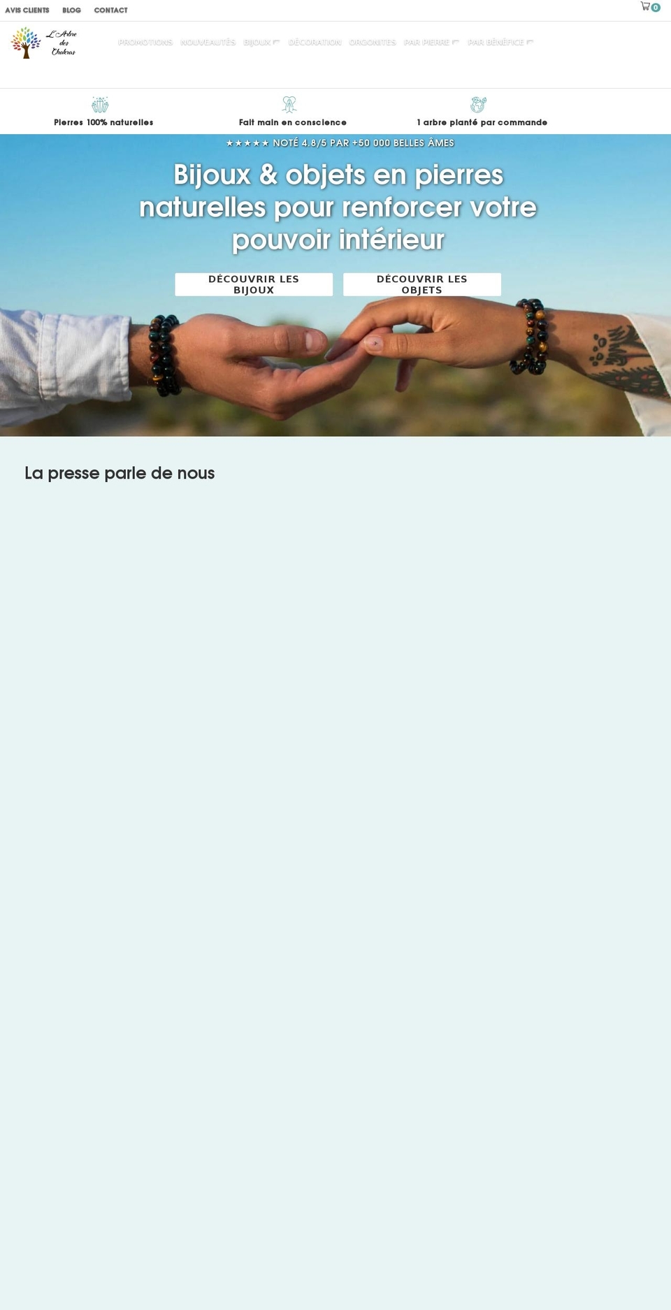larbredeschakras.com — Shopify storefront screenshot