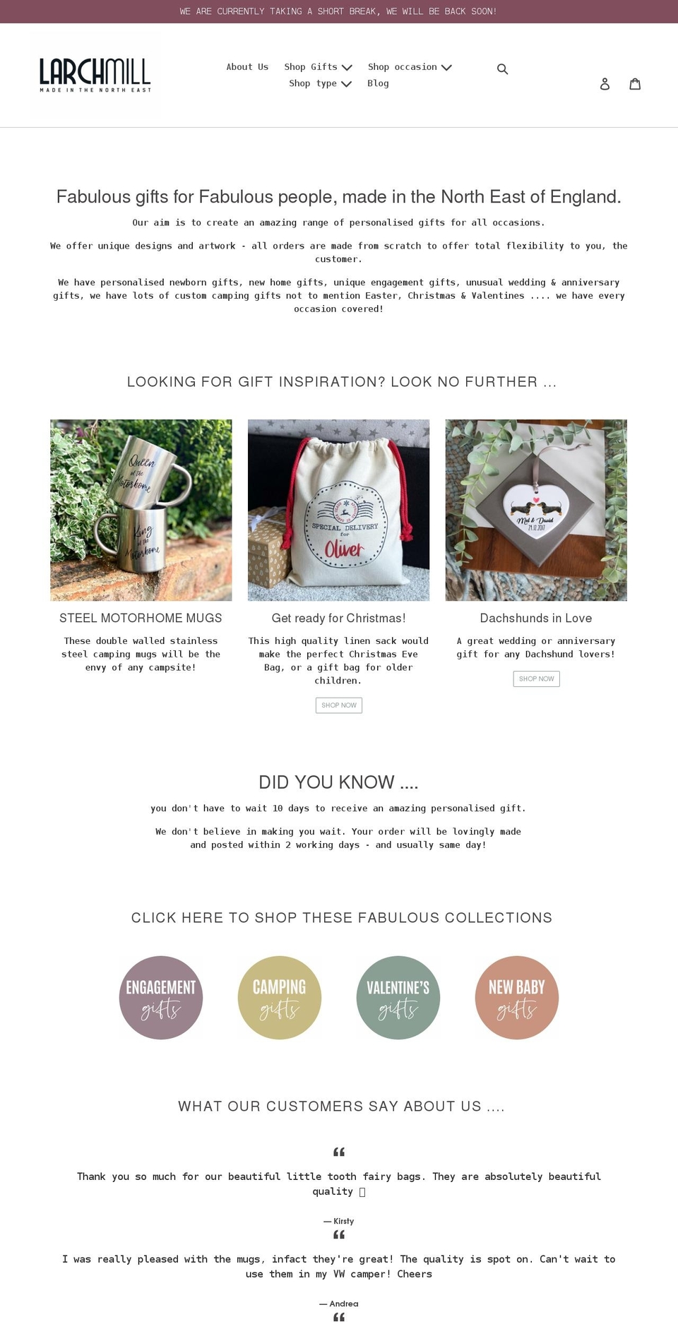 larchmill.com shopify website screenshot