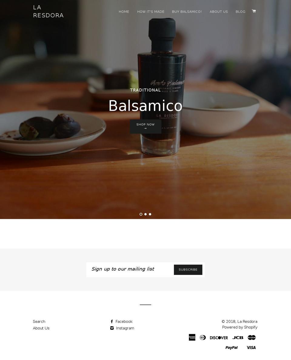 laresdora.com shopify website screenshot