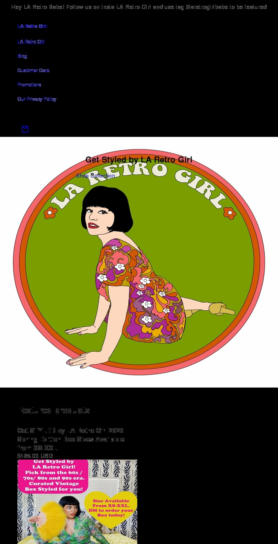 laretrogirlvintage.com shopify website screenshot