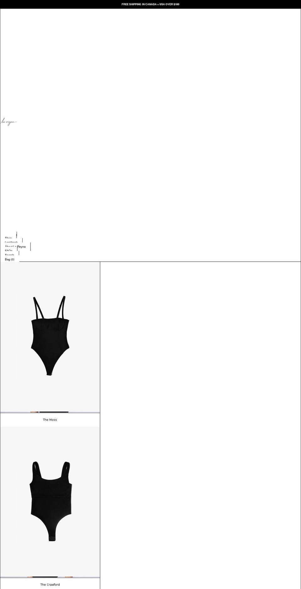 lareyna.ca shopify website screenshot