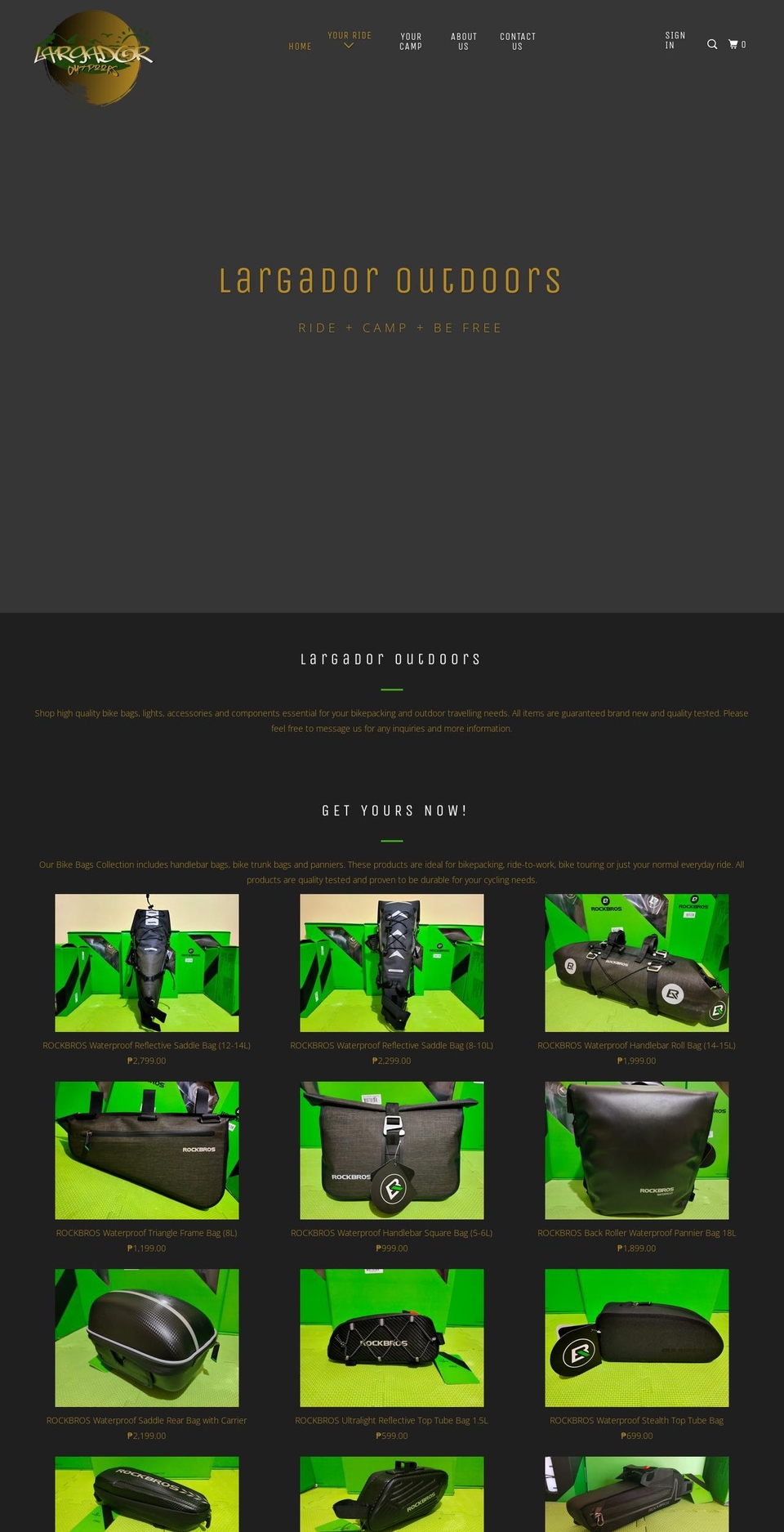 largador.com shopify website screenshot