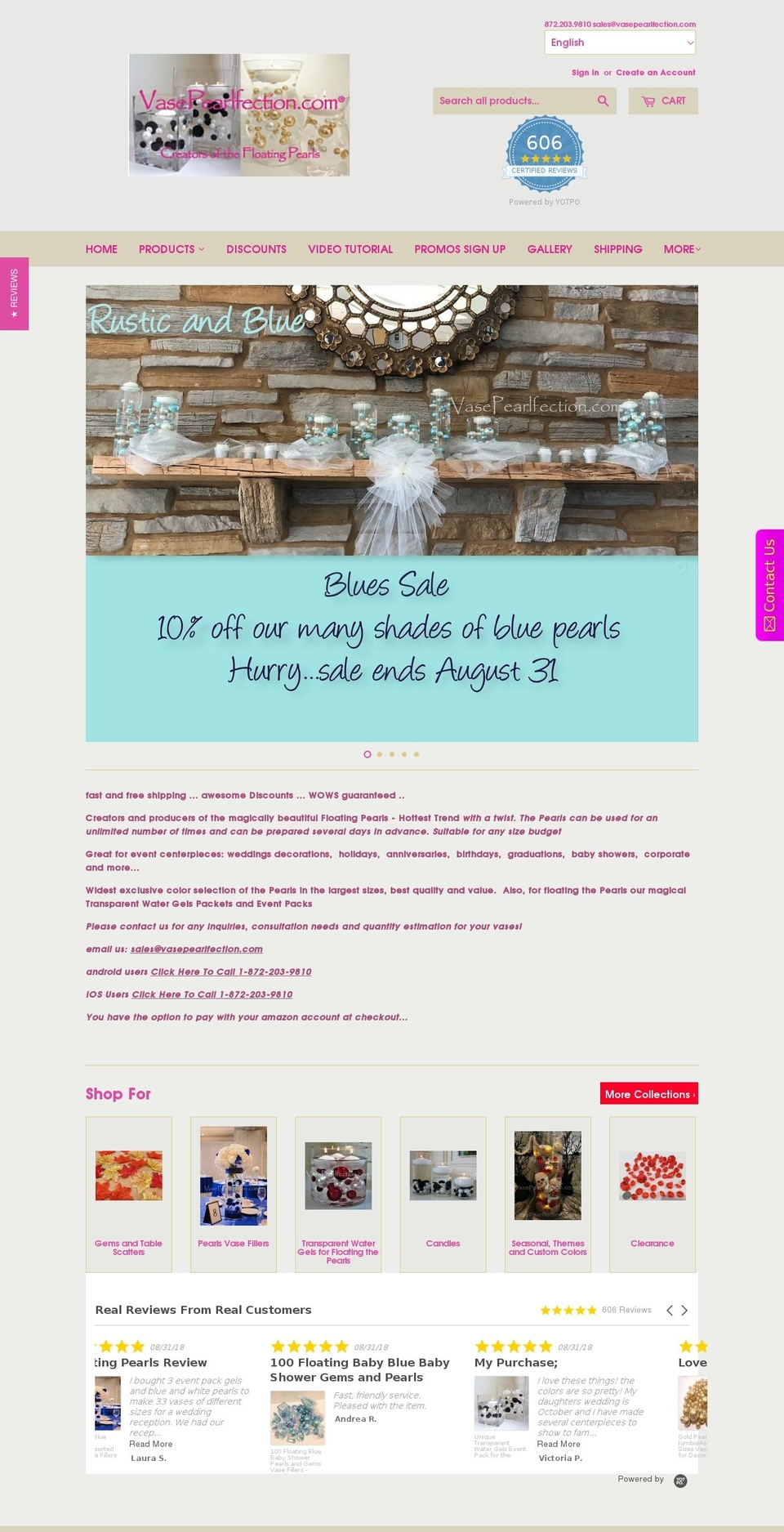 large-pearls-vase-fillers.com — Shopify storefront screenshot