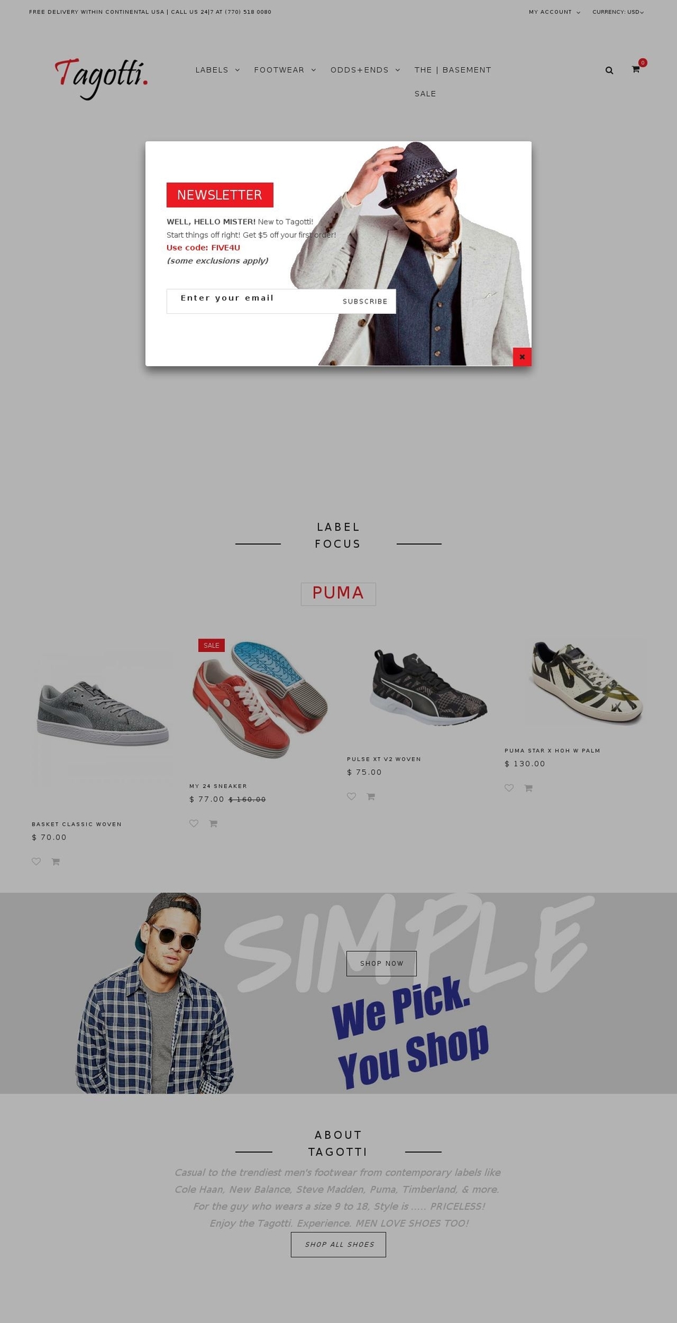 Tagotti Shopify theme site example largeshoesformen.com