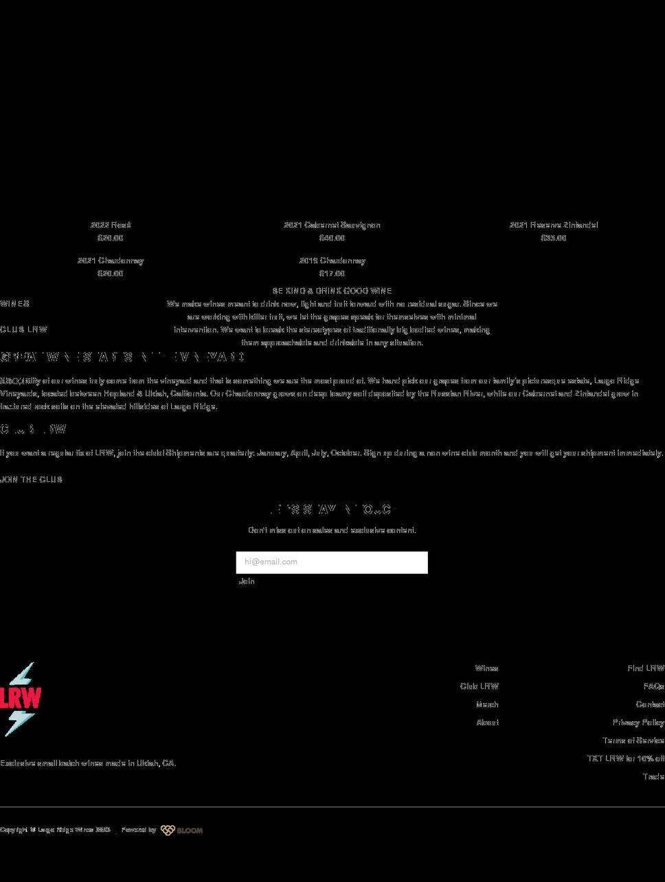 largoridgewines.com — Shopify storefront screenshot