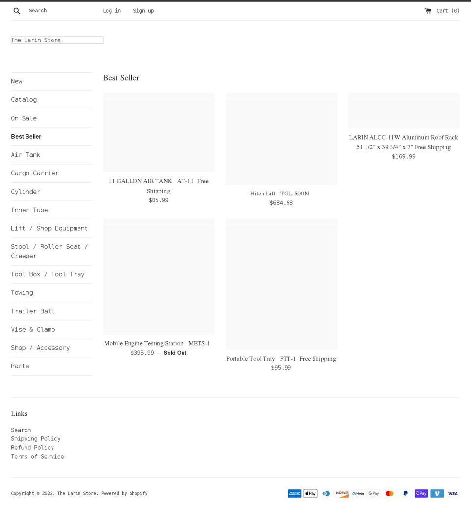 larinstore.com shopify website screenshot