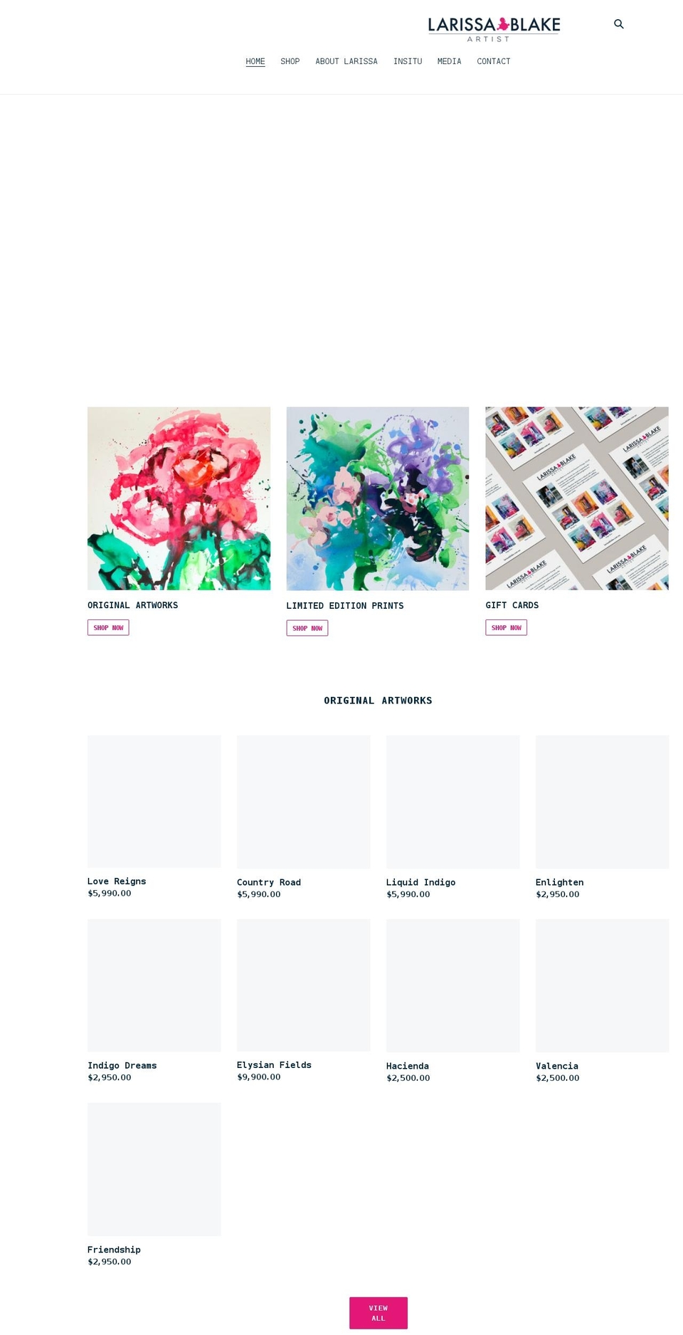 larissablake.com.au shopify website screenshot
